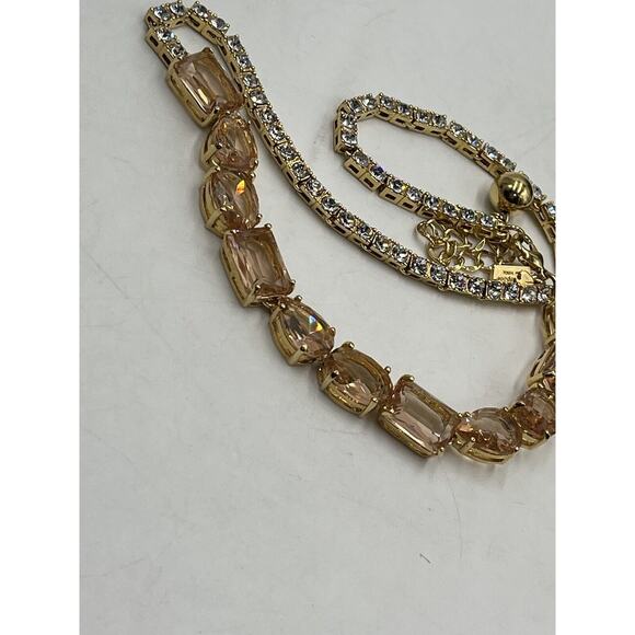 KATE SPADE NEW YORK "Draped Jewels" Blush MultiShaped Clear Rhinestone Necklace - Picture 13 of 16